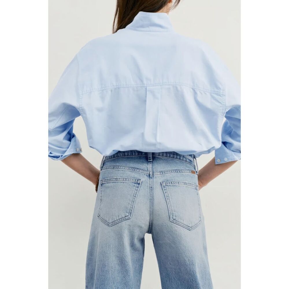 AYR The Tate Button Down Shirt Blue Oxford Women’s Size Small | New With Tags - Picture 4 of 5
